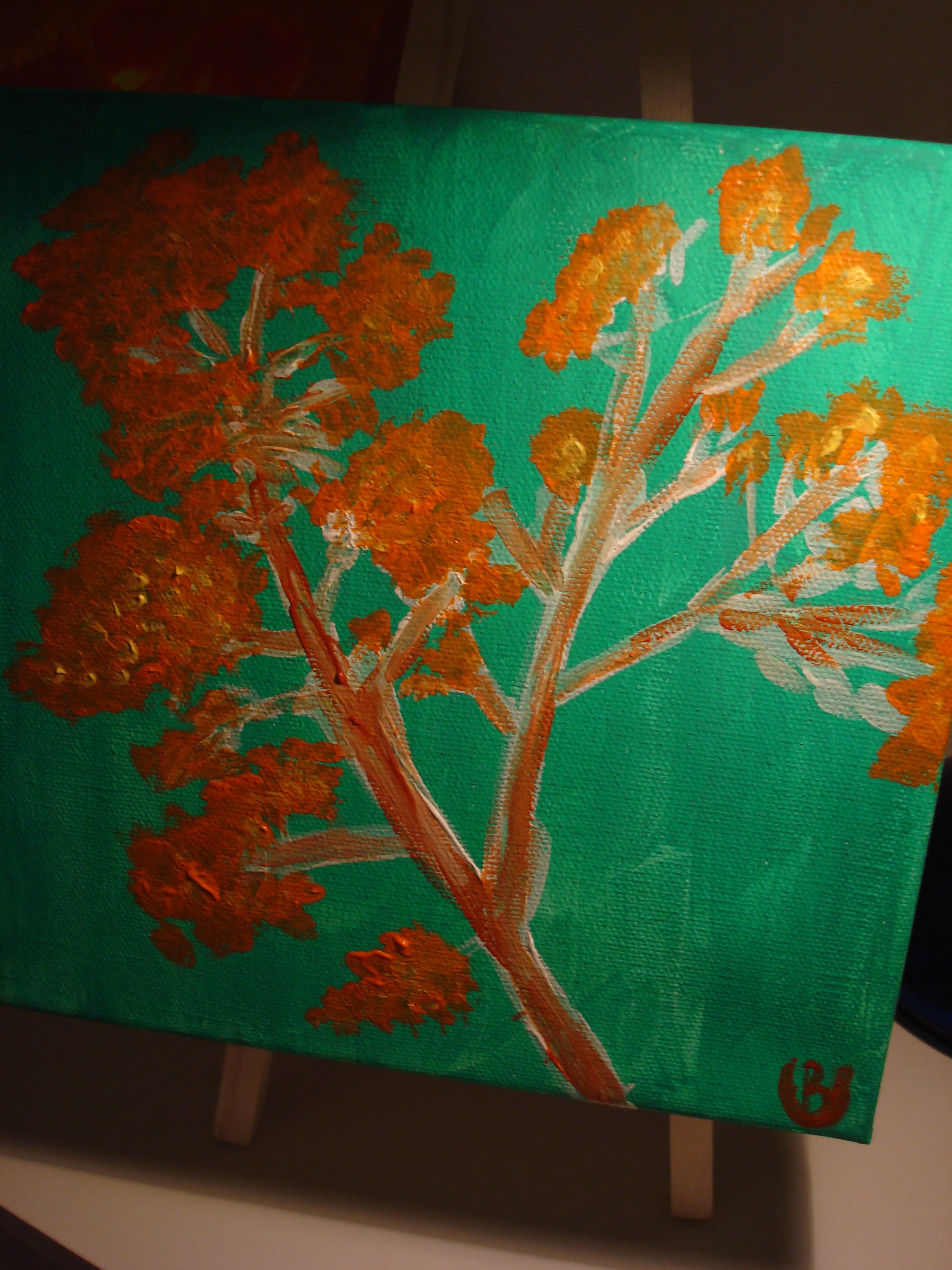 Orange floral painting