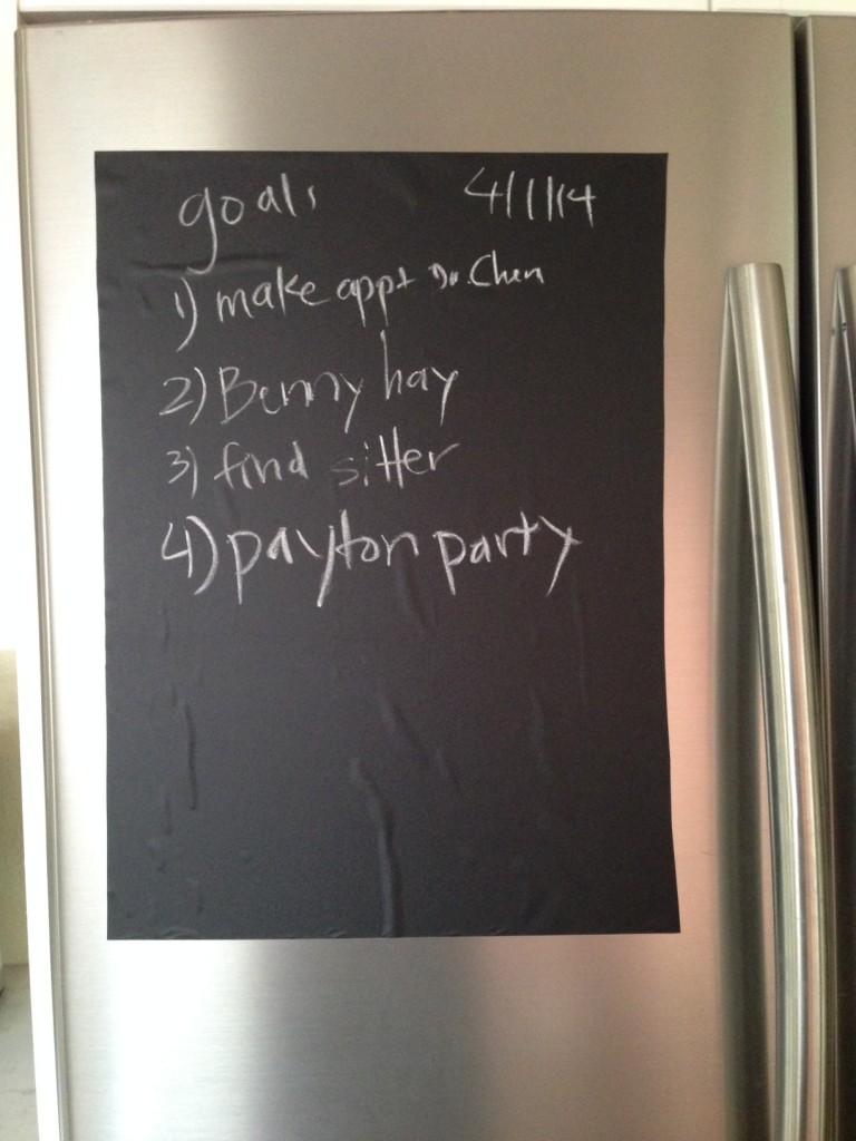 Chalkboard on refrigerator