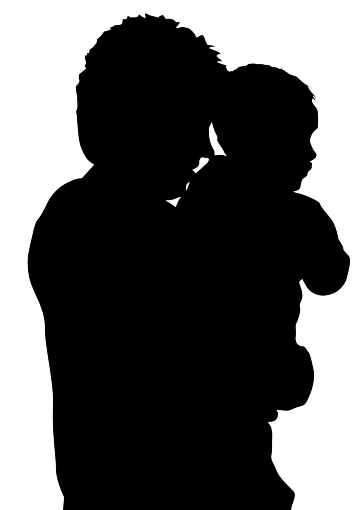 Mom and child silhoutte